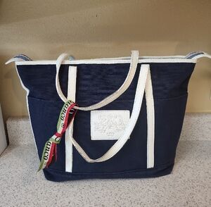 Orobianco Demin Luxery Tote Bag Navy Blue 16x10x5